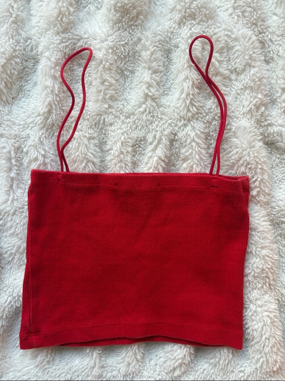 Zara Red Ribbed Tank Top - Picture 3 of 3